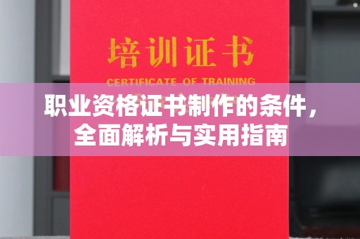 兴义职业资格证书制作的条件，全面解析与实用指南